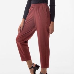 Los Angeles Apparel maroon straight legged pants
